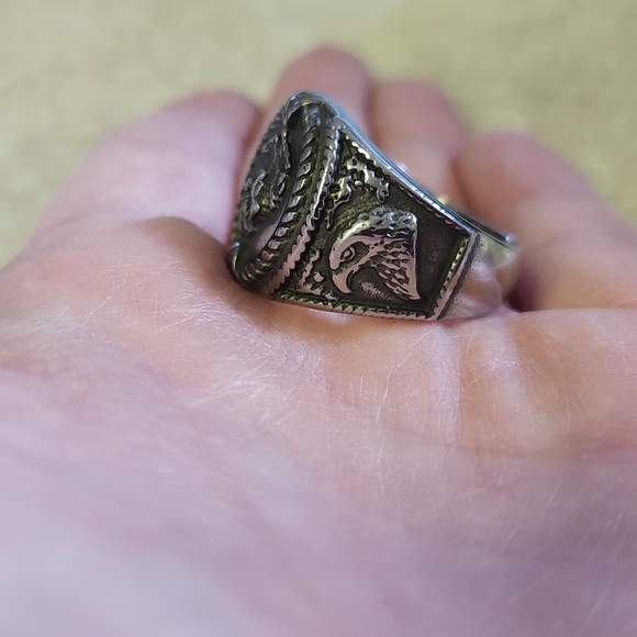 Stainless USMC MARINE CORPS RING. USMC Belt Buckles, Pocket Watches - Picture 5 of 6